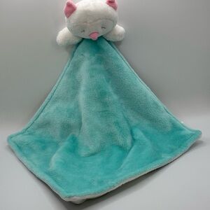 2016 Carters Baby Blanket Owl Aqua White Lovey Security Blanket 12X 12” Soft